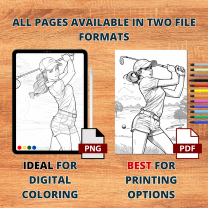 Golf Girlie Sport Coloring Pages