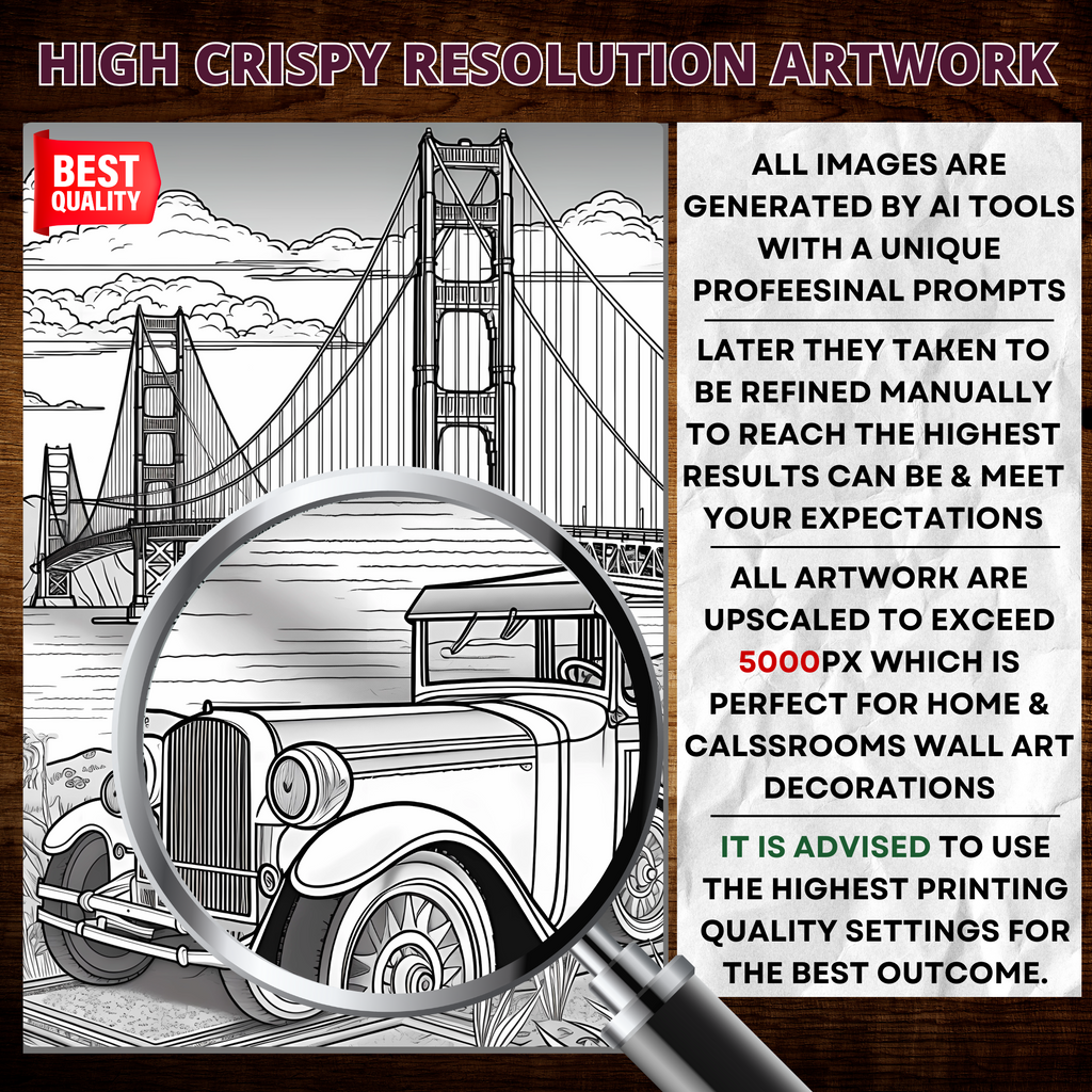 Classic Cars In Cities Coloring Pages