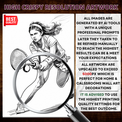 Tennis Girlie Coloring Pages