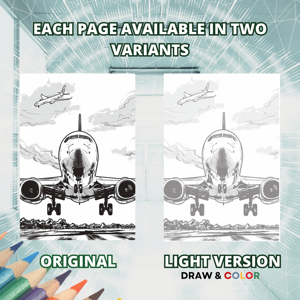 Sky Airplanes Coloring Pages