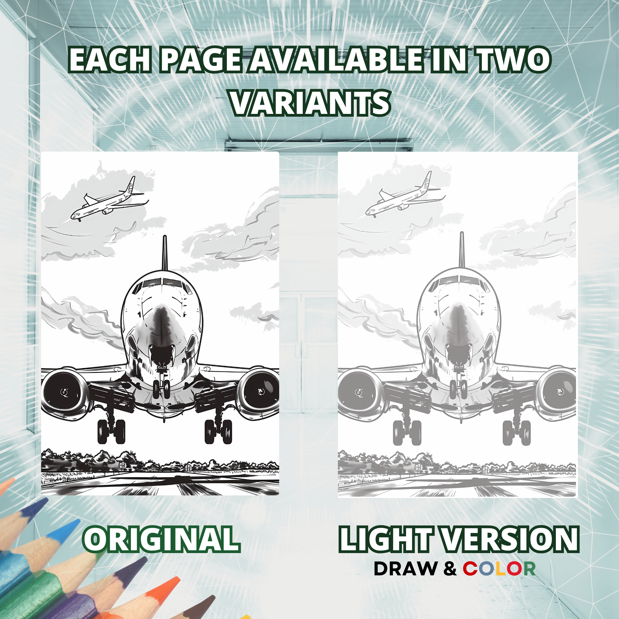 Sky Airplanes Coloring Pages