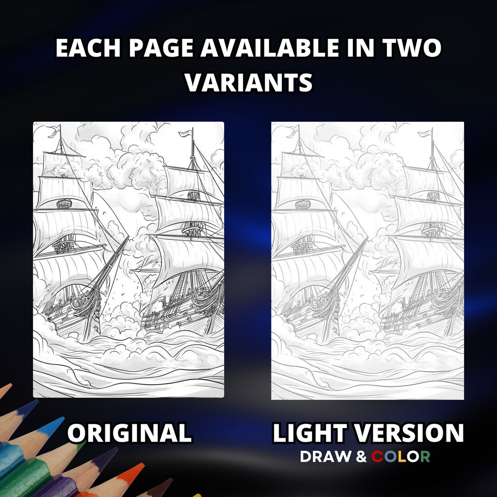 Pirates of The Seven Seas Coloring Book Pages