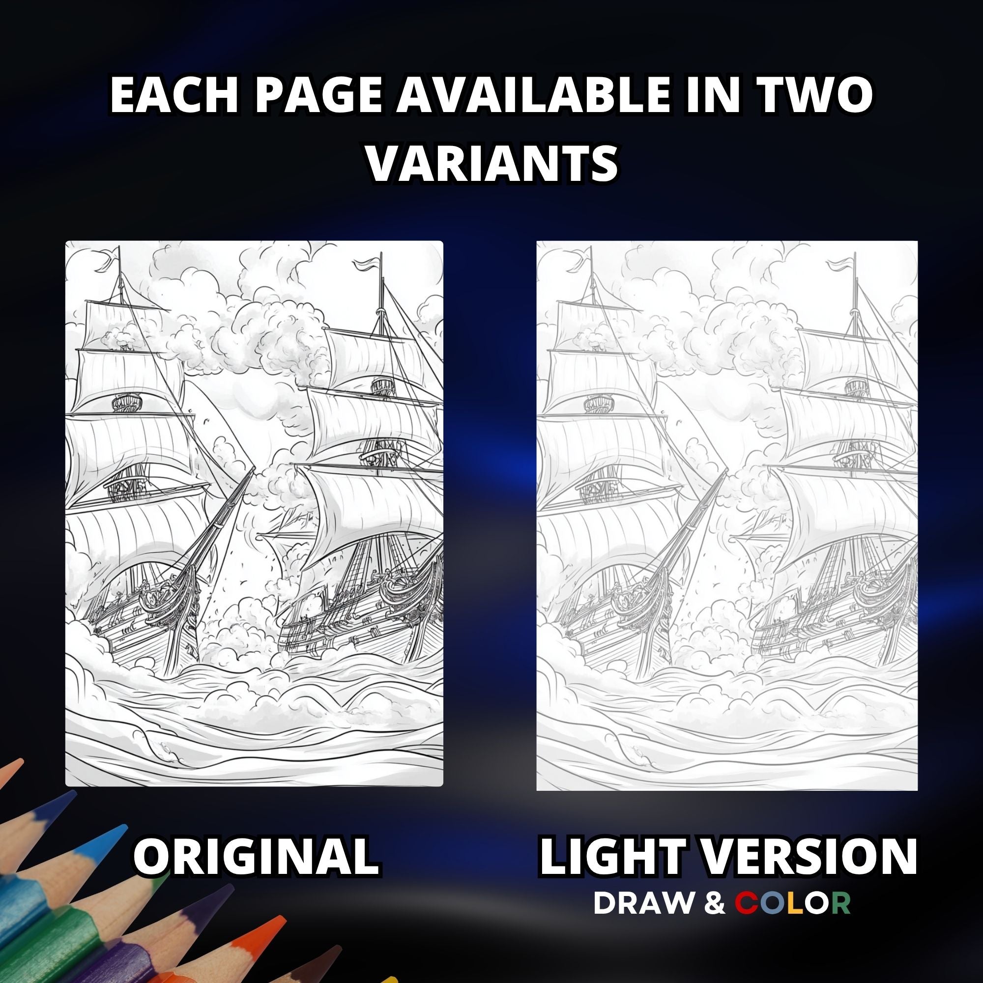Pirates of The Seven Seas Coloring Book Pages