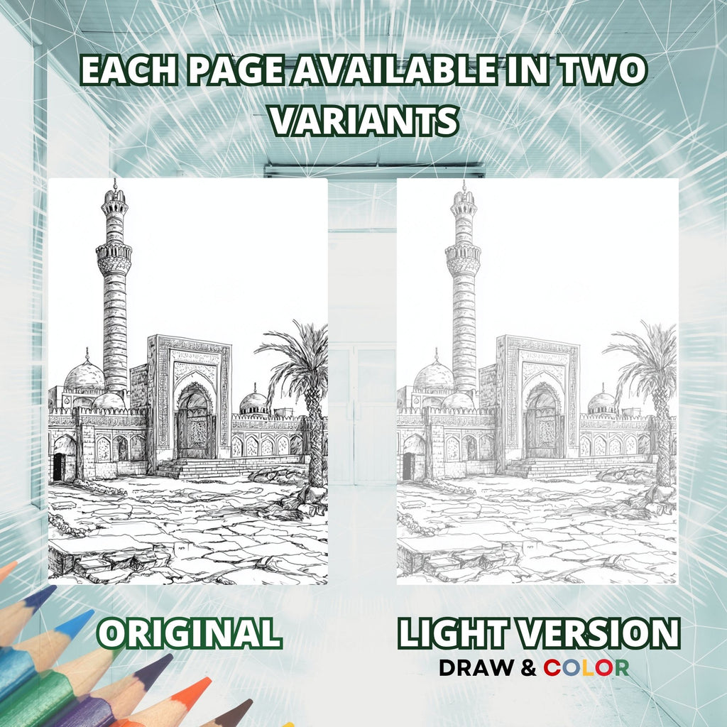 Great Islamic Buildings Coloring Book Pages