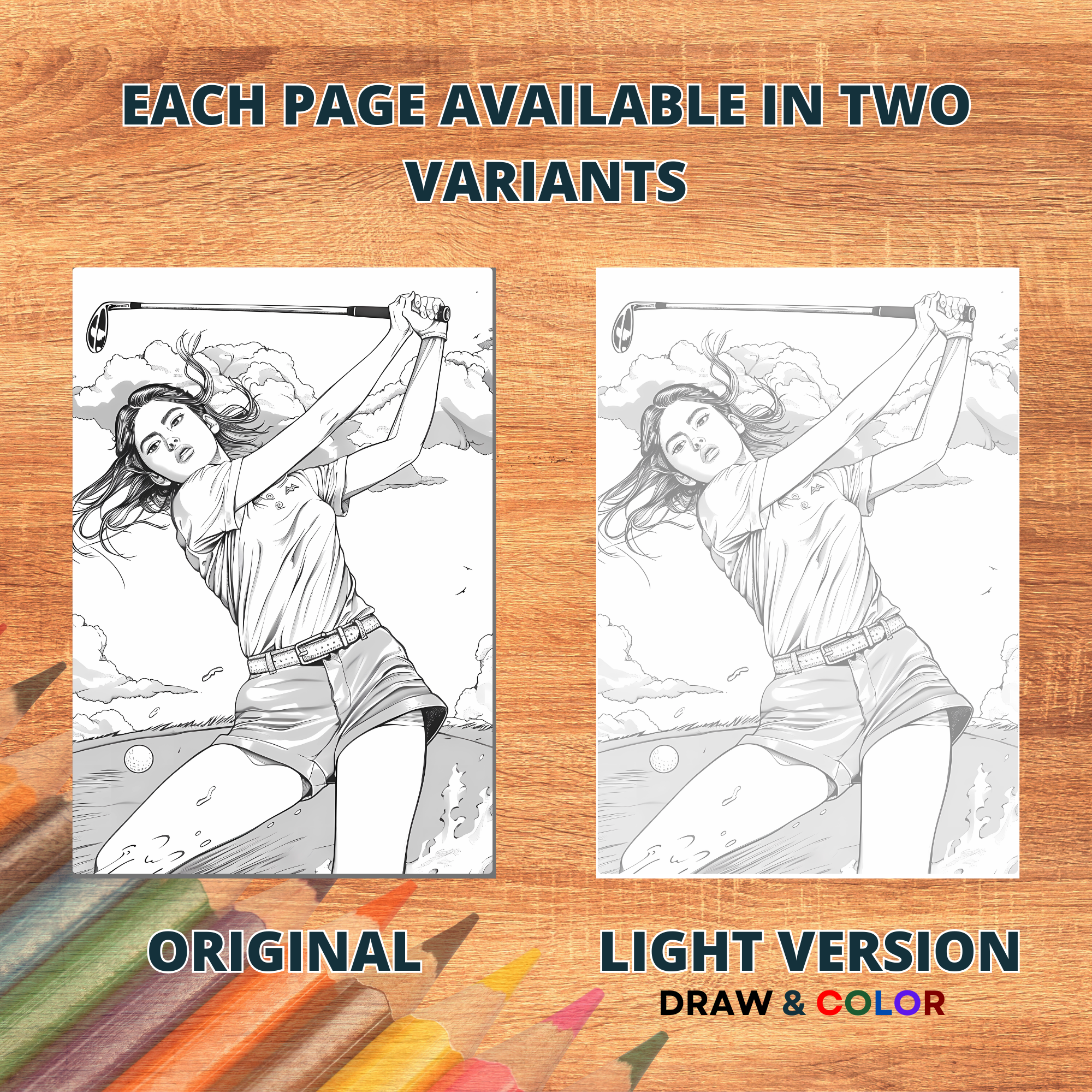 Golf Girlie Sport Coloring Pages