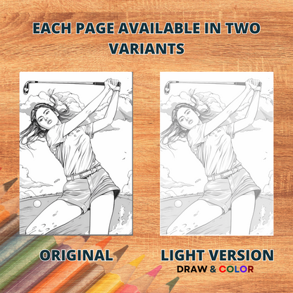 Golf Girlie Sport Coloring Pages