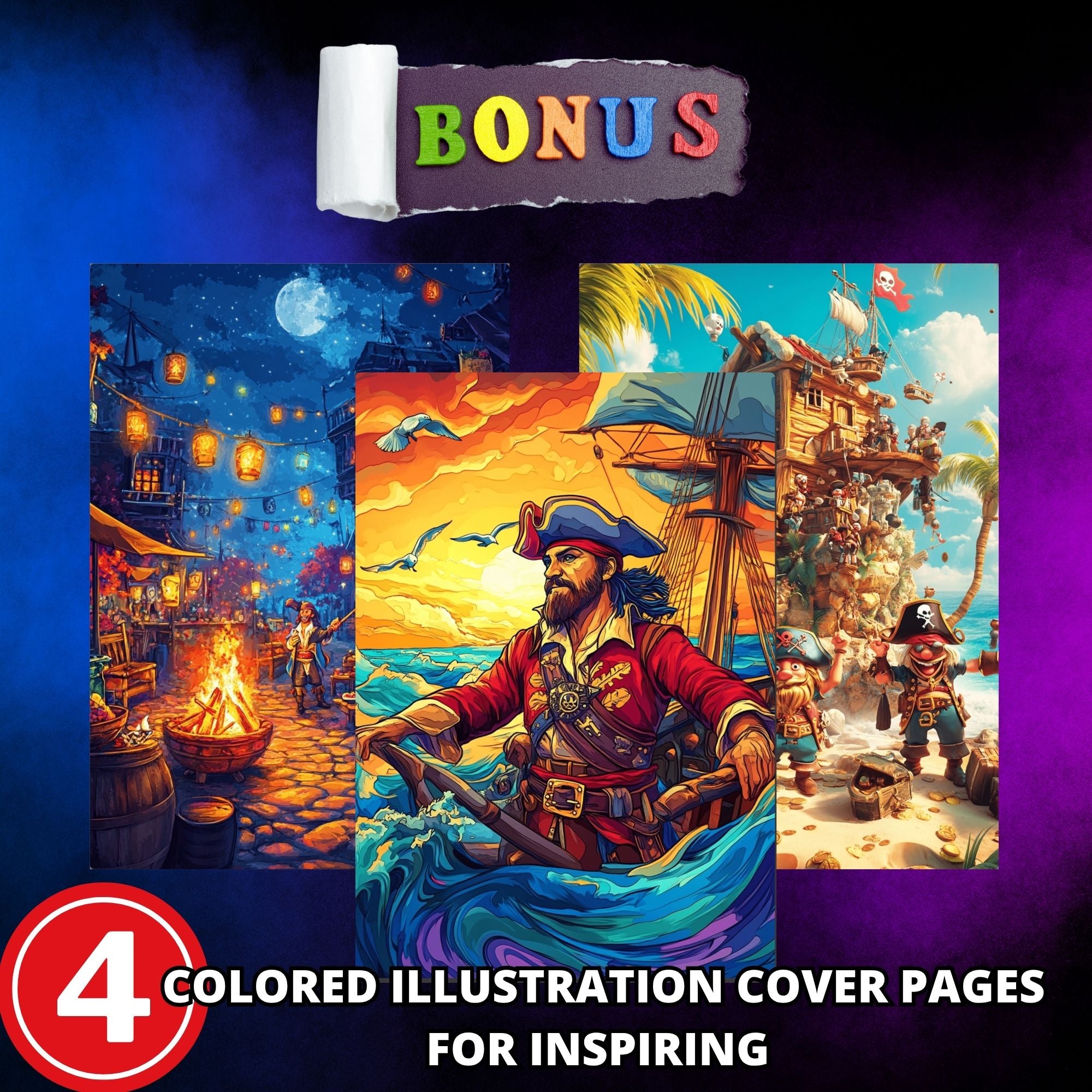 Pirates of The Seven Seas Coloring Book Pages